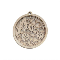 Flower 3D Laser Cut Ornament – Baltic Birch Wood Craft Supplies | DIY Wood Ornament Kit DS9 - The Wood Shape Store