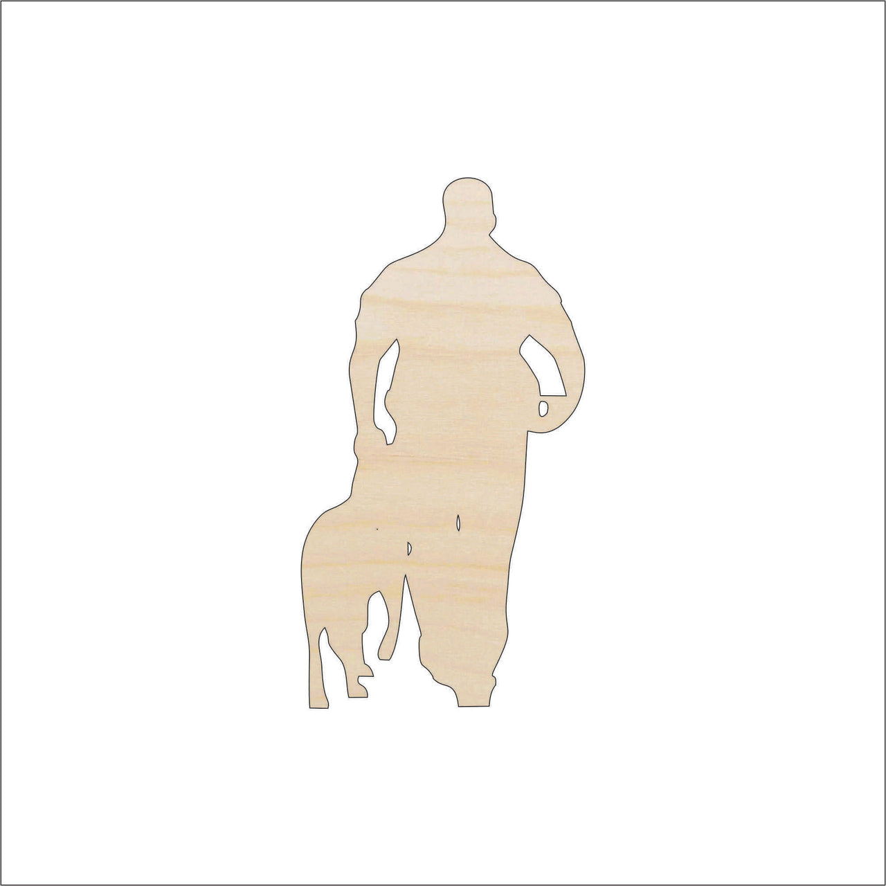Man with Dog Wood Craft Shape - Laser Cut Baltic Birch Unfinished DIY Wood Art Supplies PPL190 - The Wood Shape Store