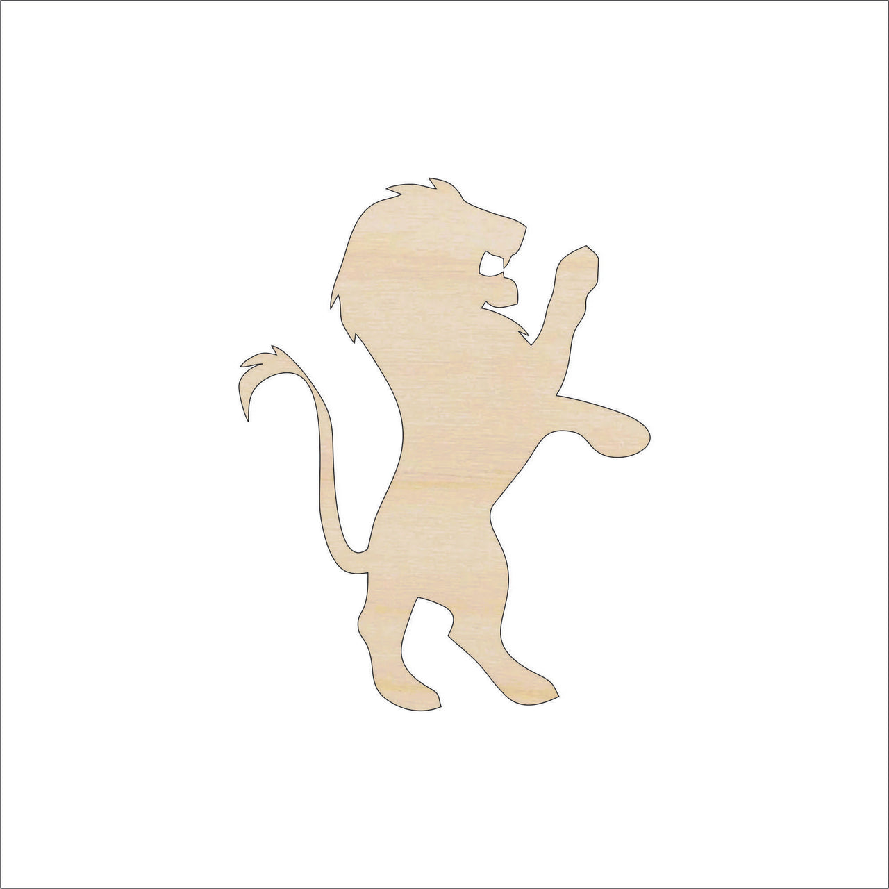 Lion Wood Craft Shape Laser Cut Out & Unfinished DIY Craft Supply CAT67 - The Wood Shape Store