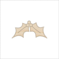 Holly Wood Craft Shape - Laser Cut Baltic Birch Unfinished DIY Wood Art Supplies XMS102 - The Wood Shape Store