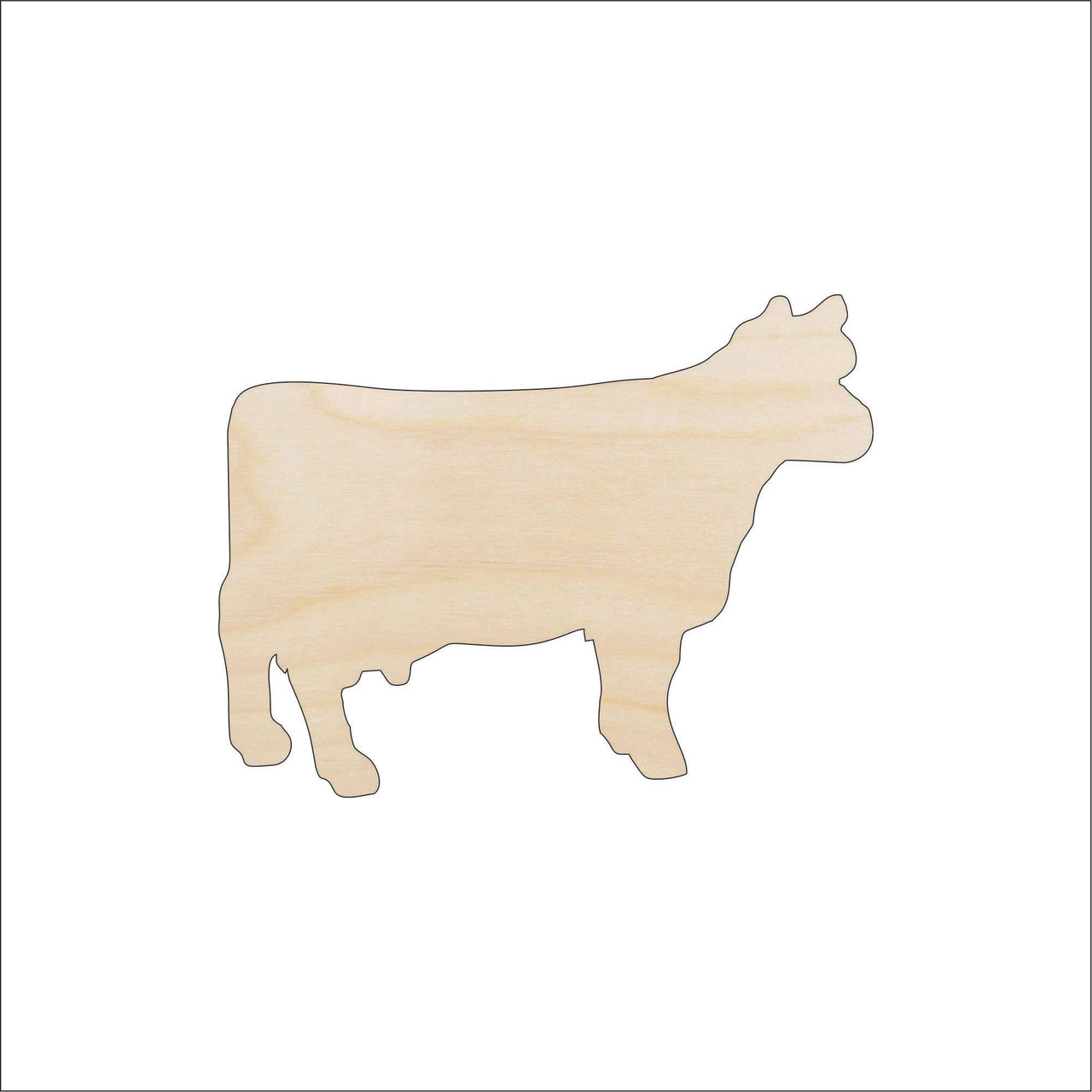 Cow Wood Craft Shape - Laser Cut Baltic Birch Unfinished DIY Wood Art Supplies COW31 - The Wood Shape Store