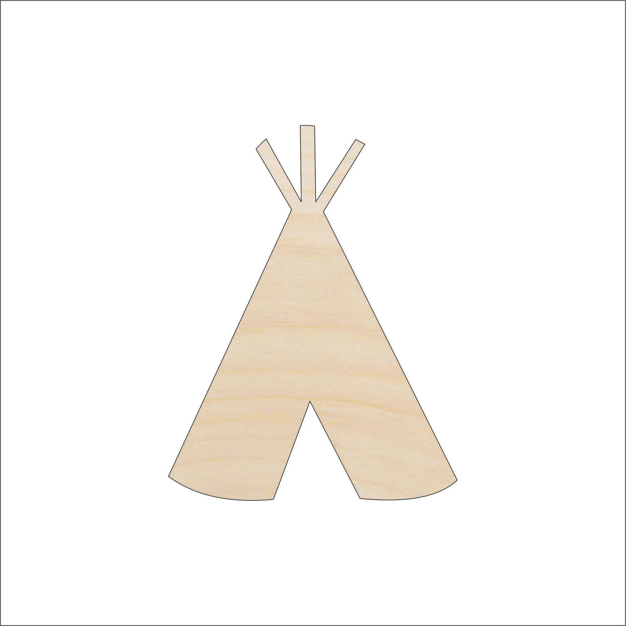 Tee Pee Wood Craft Shape - Laser Cut Baltic Birch Unfinished DIY Wood Art Supplies BLD54 - The Wood Shape Store