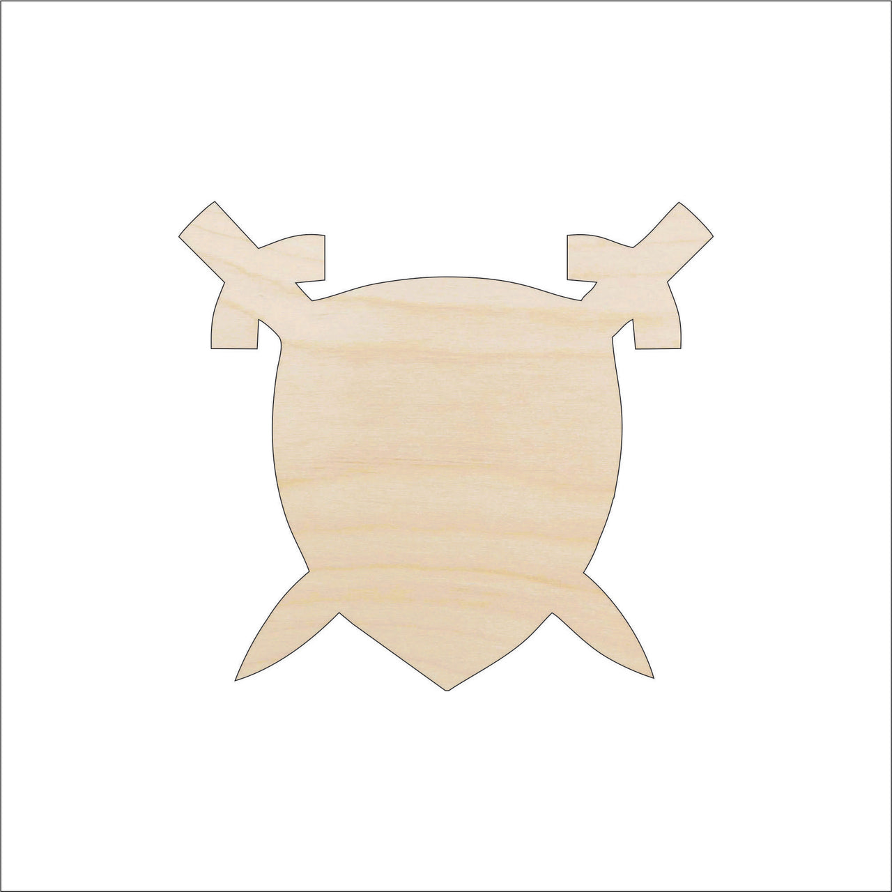 Sword & Shield Wood Craft Shape – Laser Cut Baltic Birch Unfinished DIY Wood Art Supplies BDG14 - The Wood Shape Store