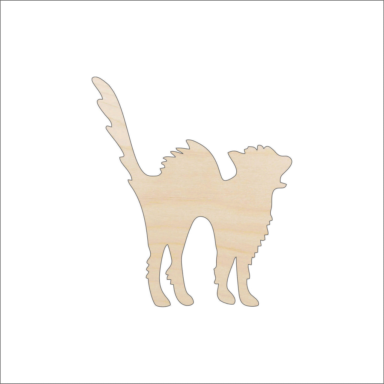 Cat Wood Craft Shape - Laser Cut Baltic Birch Unfinished DIY Wood Art Supplies FAL1 - The Wood Shape Store