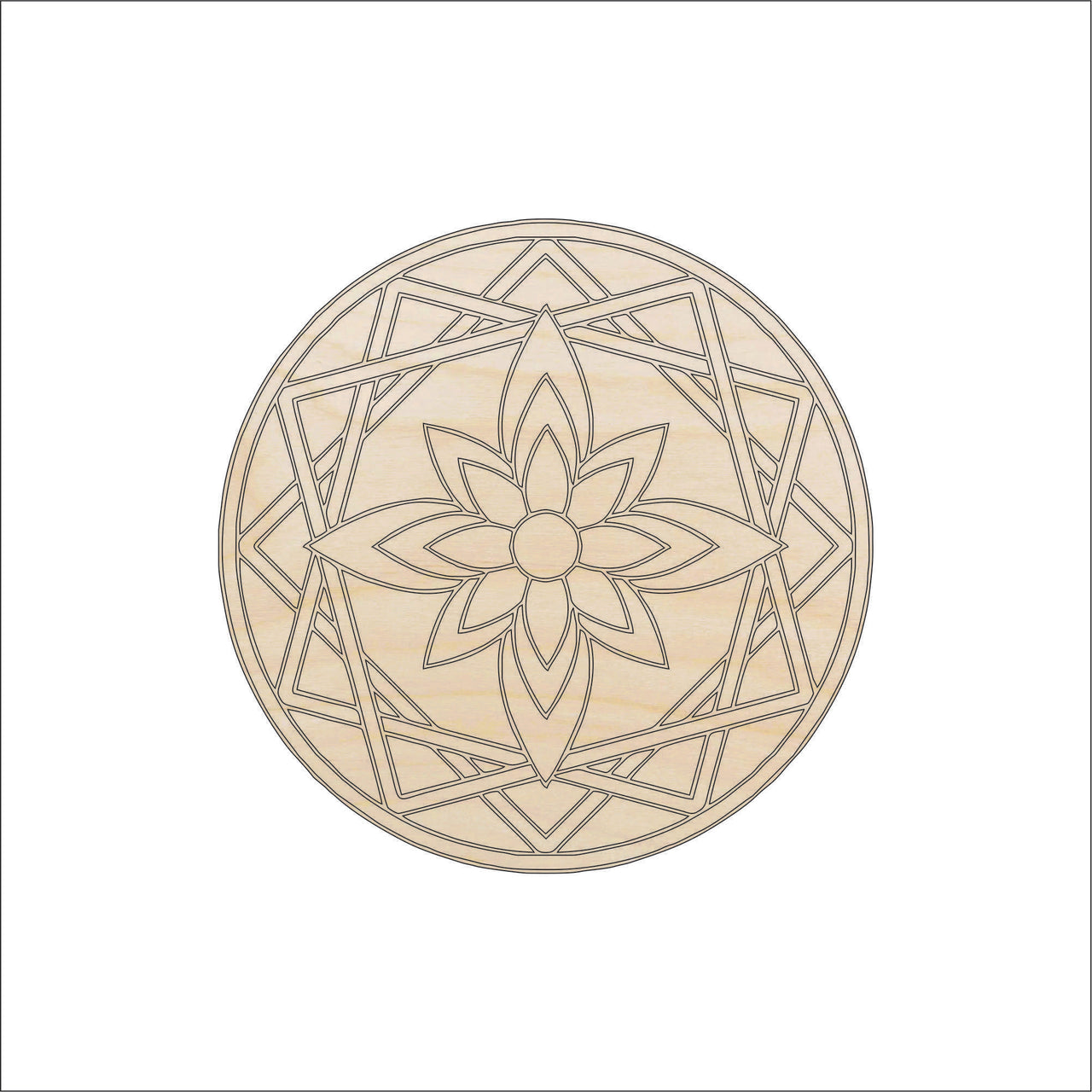 Flower Wood Craft Shape - Laser Cut Baltic Birch Unfinished DIY Wood Art Supplies FLR15 - The Wood Shape Store