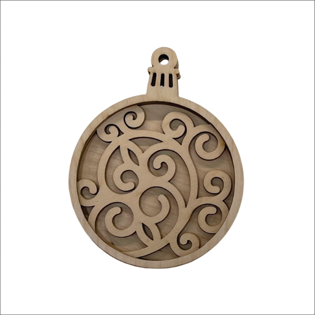 3D Laser Cut Ornament – Baltic Birch Wood Craft Supplies | DIY Wood Ornament Kit DS4 - The Wood Shape Store