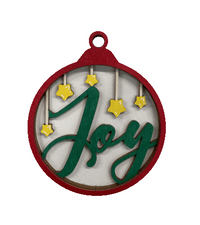 Joy 3D Laser Cut Ornament – Baltic Birch Wood Craft Supplies | DIY Wood Ornament Kit XM9 - The Wood Shape Store
