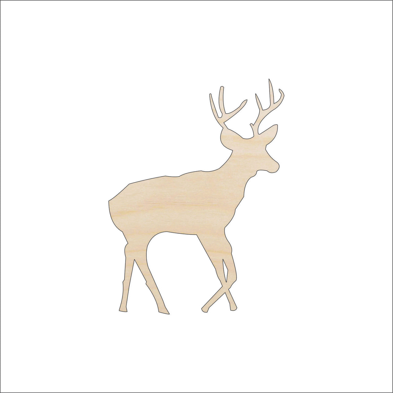 Deer Wood Craft Shape - Laser Cut Baltic Birch Unfinished DIY Wood Art Supplies DER38 - The Wood Shape Store