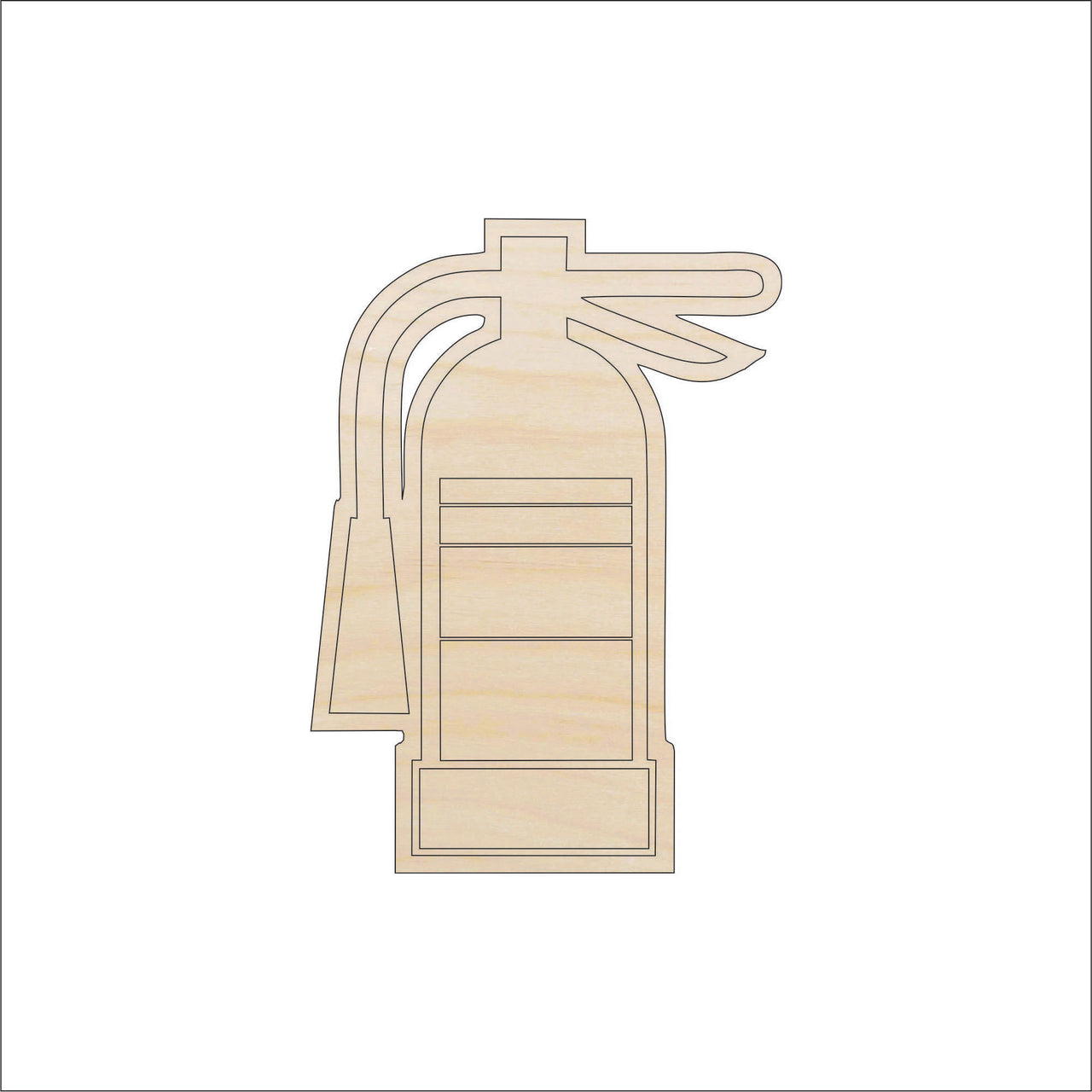 Fire Extinguisher Wood Craft Shape - Laser Cut Baltic Birch Unfinished DIY Art Supplies DCR49 - The Wood Shape Store