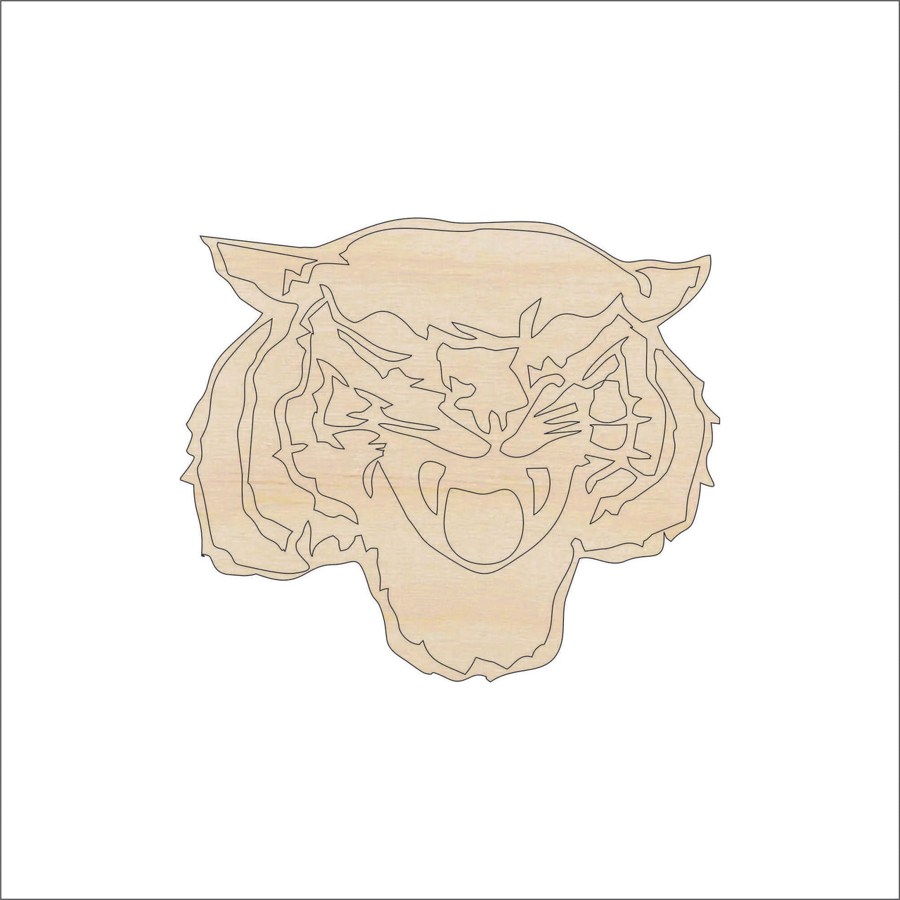 Tiger Wood Craft Shape - Laser Cut Baltic Birch Unfinished DIY Wood Art Supplies CAT71 - The Wood Shape Store