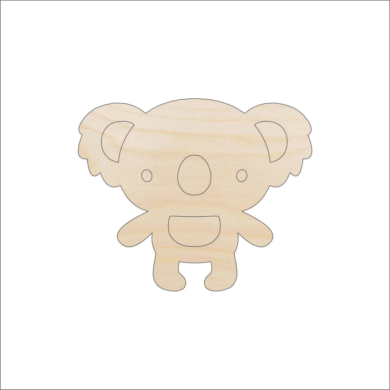 Koala Bear Wood Craft Shape – Laser Cut Baltic Birch Unfinished DIY Wood Art Supplies BER42 - The Wood Shape Store