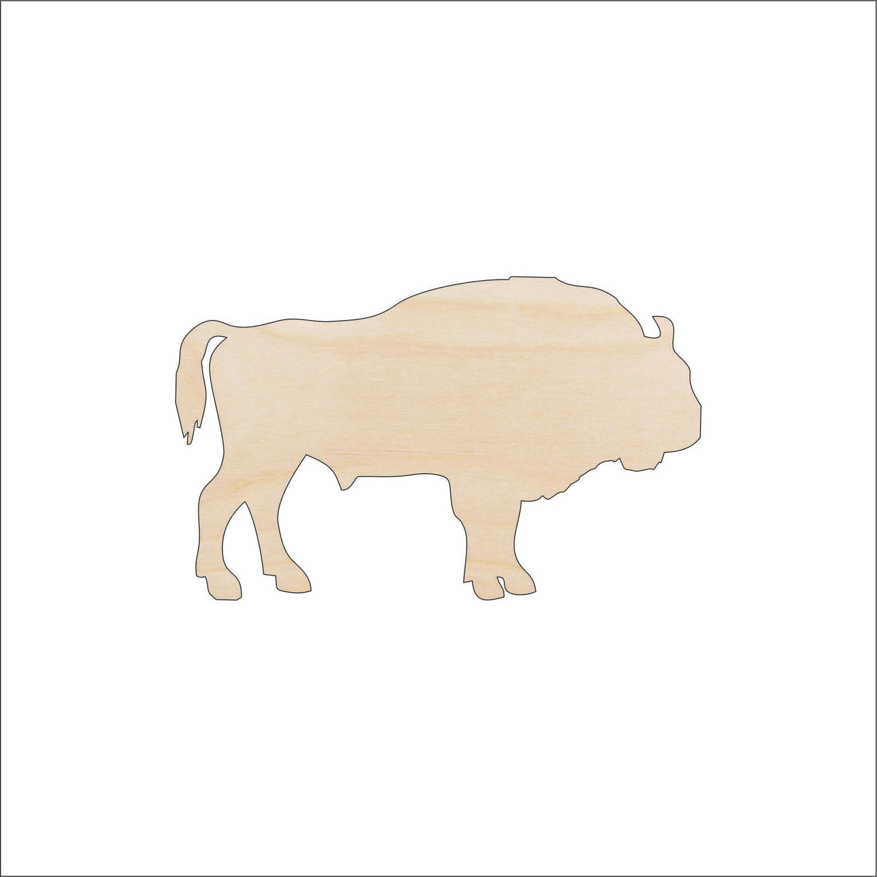 Bison Buffalo Wood Craft Shape – Laser Cut Baltic Birch Unfinished DIY Wood Art Supplies ANML54 - The Wood Shape Store