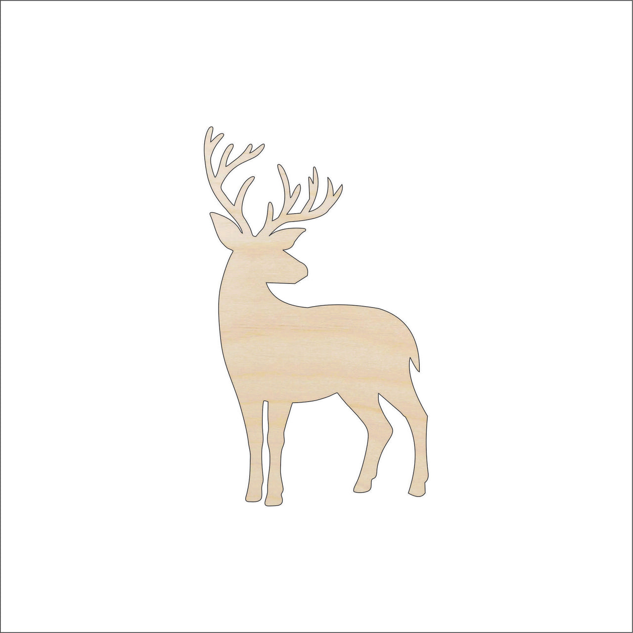 Deer Wood Craft Shape - Laser Cut Baltic Birch Unfinished DIY Wood Art Supplies DER78 - The Wood Shape Store