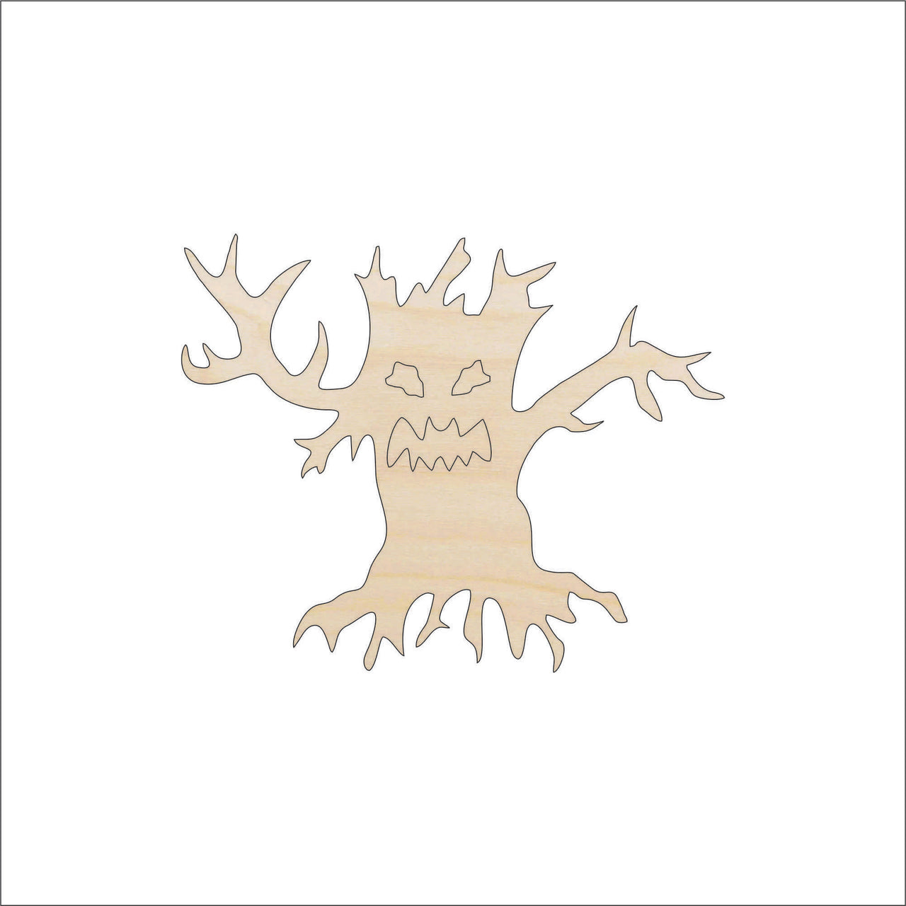 Haunted Tree Wood Craft Shape - Laser Cut Baltic Birch Unfinished DIY Wood Art Supplies FAL236 - The Wood Shape Store