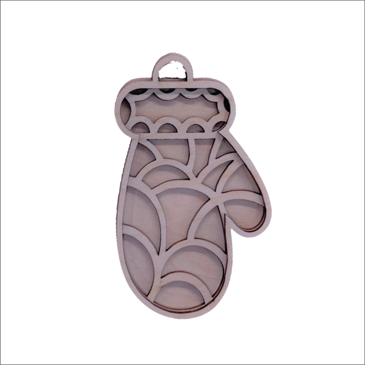 Mitten 3D Laser Cut Ornament – Baltic Birch Wood Craft Supplies | DIY Wood Ornament Kit XM46 - The Wood Shape Store