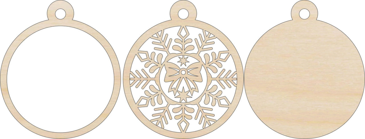 Bow 3D Laser Cut Ornament - Baltic Birch Wood Craft Supplies l DIY Wood Ornament Kit XM59 - The Wood Shape Store