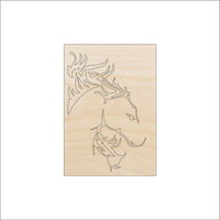 Horse Wood Craft Shape - Laser Cut Baltic Birch Unfinished DIY Wood Art Supplies HRS12 - The Wood Shape Store