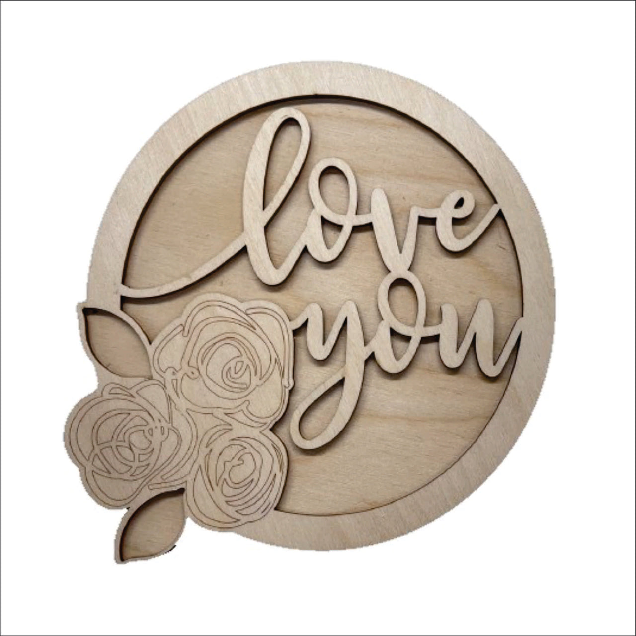 Love You 3D Laser Cut Ornament – Baltic Birch Wood Craft Supplies | DIY Kit VL102 - The Wood Shape Store
