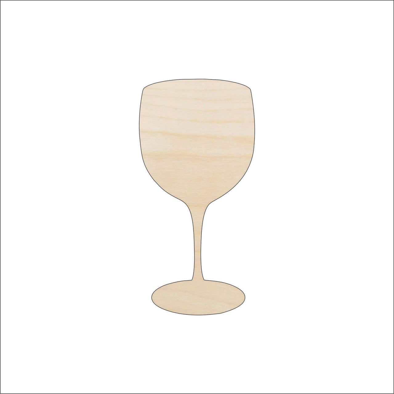 Wine Wood Craft Shape - Laser Cut Baltic Birch Unfinished DIY Wood Art Supplies FOD71 - The Wood Shape Store