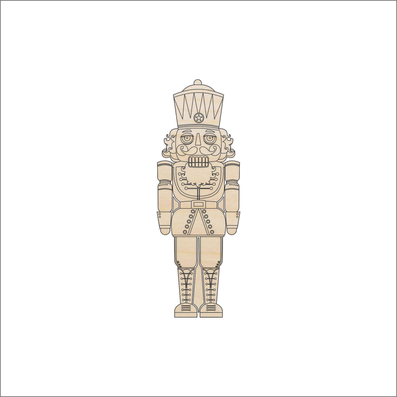 Nutcracker Wood Craft Shape - Laser Cut Baltic Birch Unfinished DIY Wood Art Supplies XMS161 - The Wood Shape Store