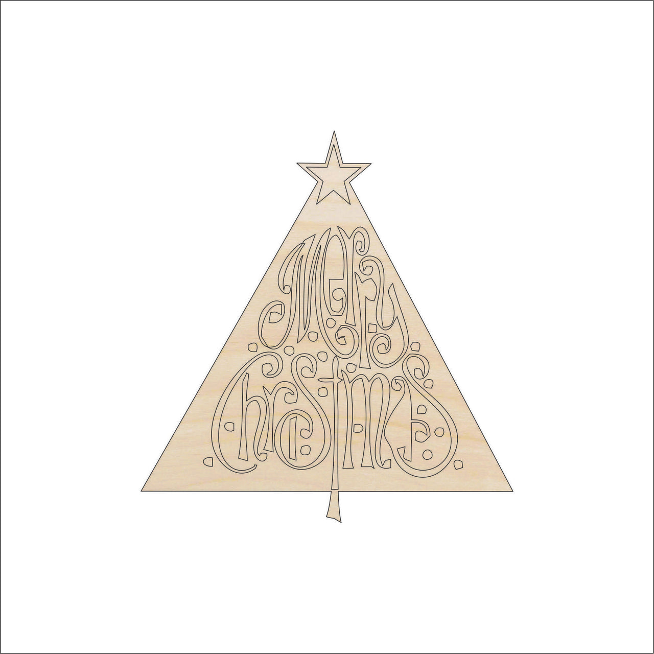 Christmas Tree - Wood Craft Shape – Laser Cut Baltic Birch Unfinished DIY Art Supplies XMS111 - The Wood Shape Store
