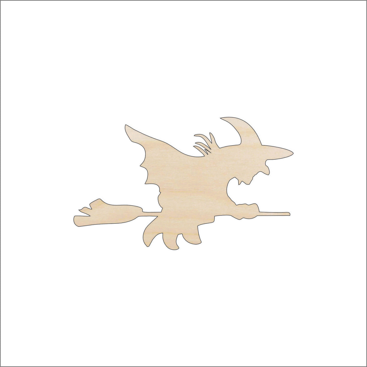 Witch Wood Craft Shape - Laser Cut Baltic Birch Unfinished DIY Wood Art Supplies FAL114 - The Wood Shape Store