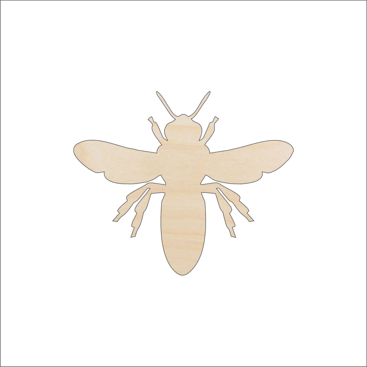 Bumblebee Wood Craft Shape - Laser Cut Baltic Birch Unfinished DIY Wood Art Supplies BUG11 - The Wood Shape Store