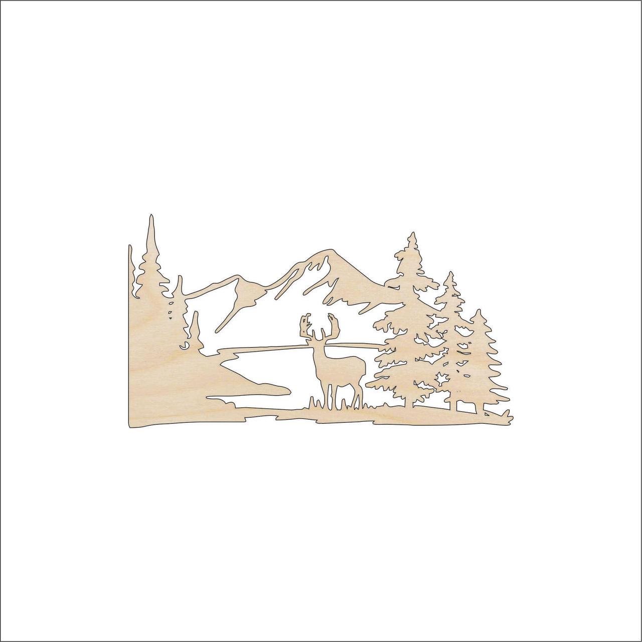 Deer Wood Craft Shape - Laser Cut Baltic Birch Unfinished DIY Wood Art Supplies DER60 - The Wood Shape Store