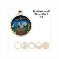 Squirrel 3D Laser Cut Ornament – Baltic Birch Wood Craft Supplies | DIY Wood Ornament Kit AN29 - The Wood Shape Store