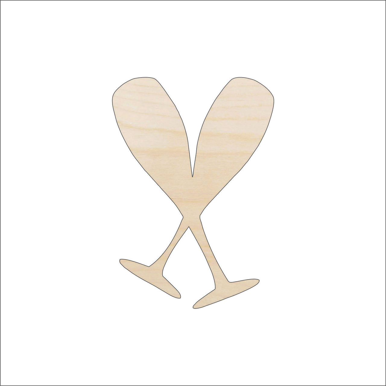 Glasses Wood Craft Shape - Laser Cut Baltic Birch Unfinished DIY Wood Art Supplies FOD77 - The Wood Shape Store
