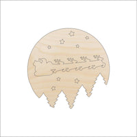 Santa Scene Wood Craft Shape – Laser Cut Baltic Birch Unfinished DIY Wood Art Supplies XMS201 - The Wood Shape Store