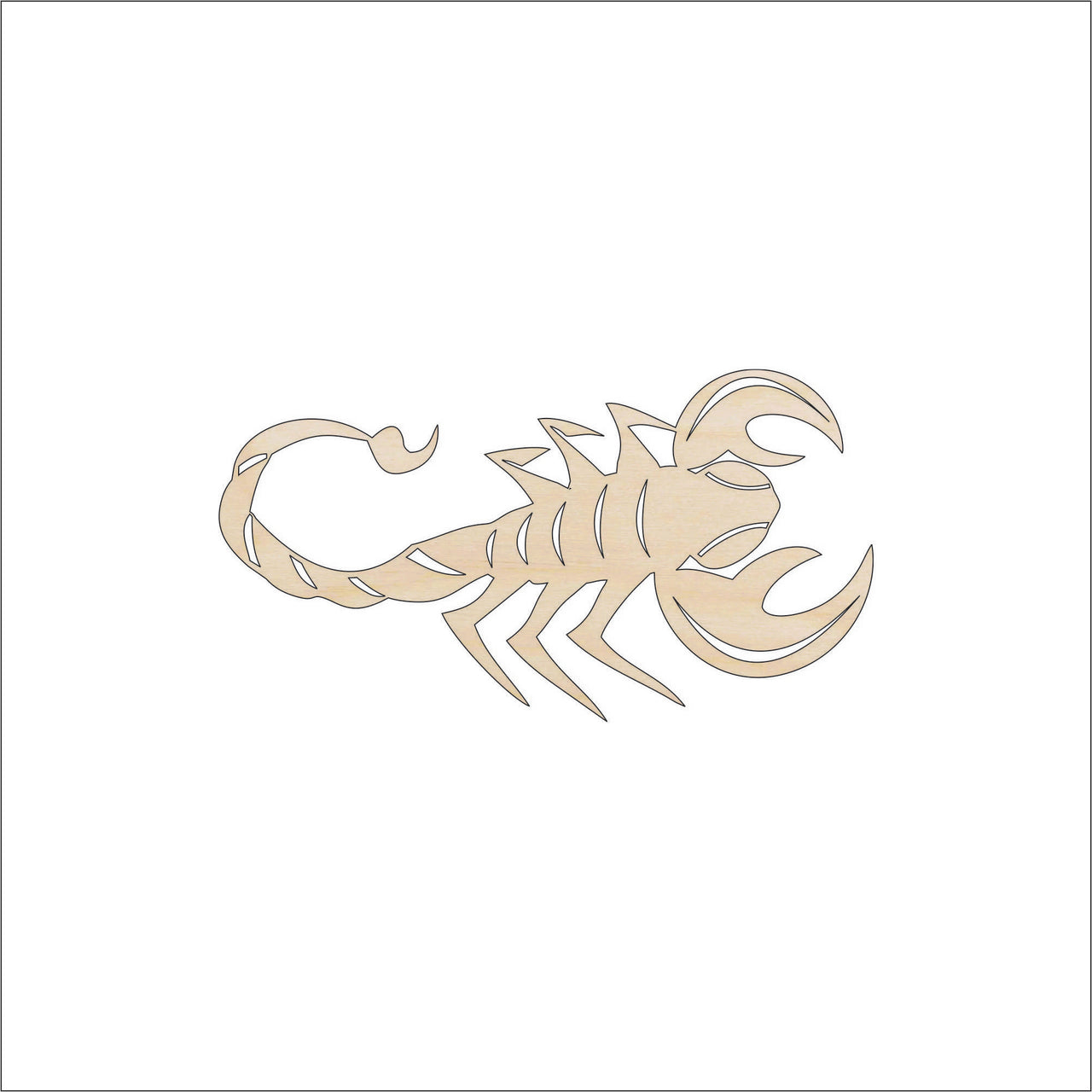 Scorpion Wood Craft Shape - Laser Cut Baltic Birch Unfinished DIY Wood Art Supplies BUG79 - The Wood Shape Store