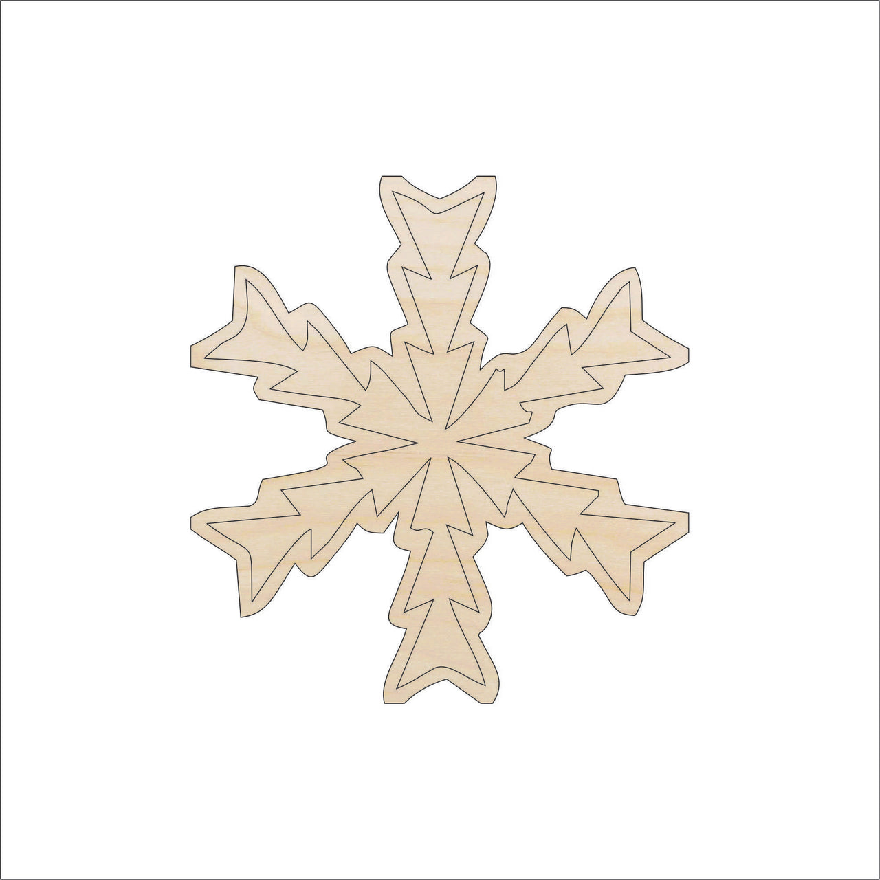 Snowflake Wood Craft Shape - Laser Cut Baltic Birch Unfinished DIY Wood Art Supplies SNW32 - The Wood Shape Store