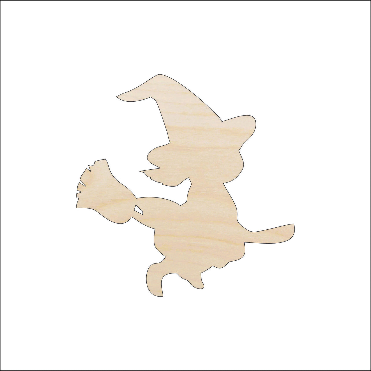 Witch Wood Craft Shape - Laser Cut Baltic Birch Unfinished DIY Wood Art Supplies FAL173 - The Wood Shape Store