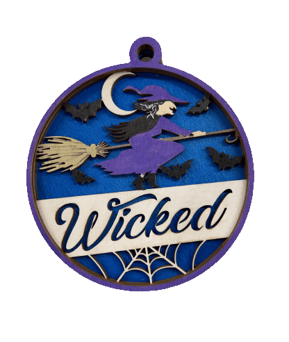 Witch 3D Laser Cut Ornament – Baltic Birch Wood Craft Supplies | DIY Wood Ornament Kit HA25 - The Wood Shape Store
