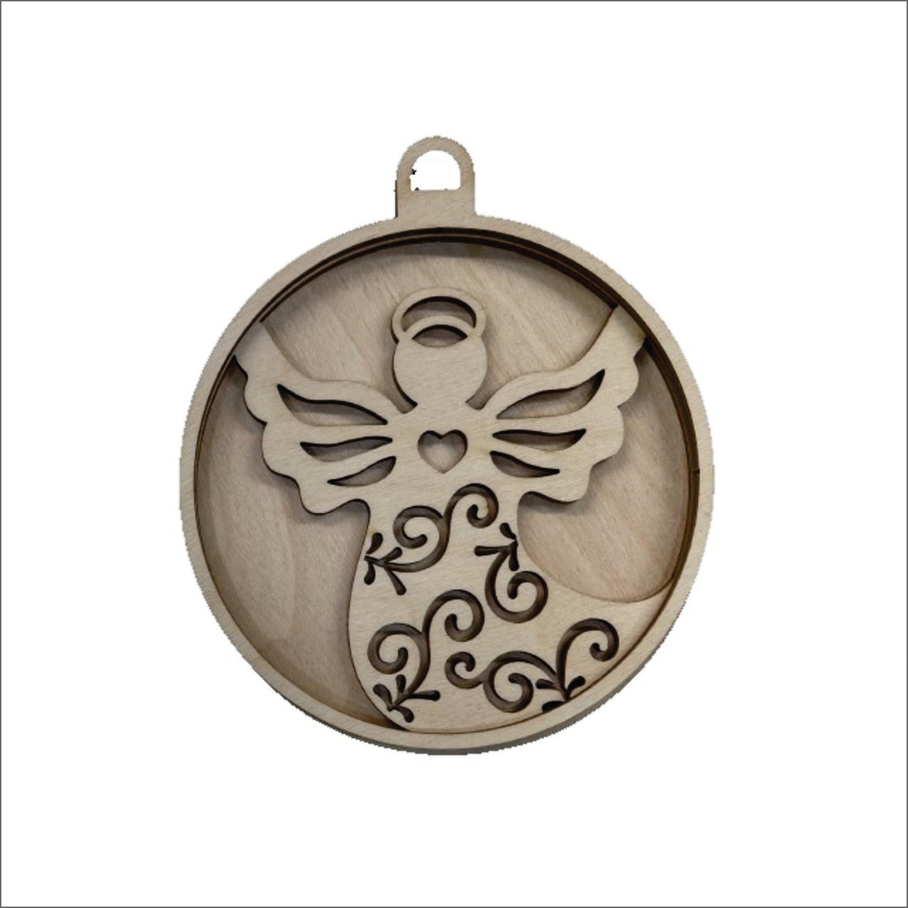 Angel 3D Laser Cut Ornament – Baltic Birch Wood Craft Supplies | DIY Wood Ornament Kit RE16 - The Wood Shape Store