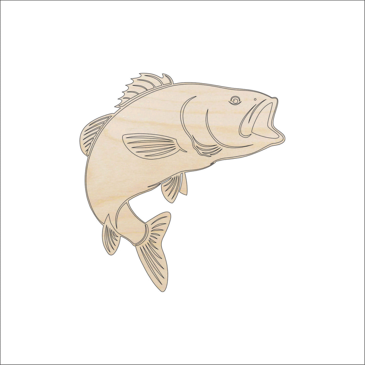 Fish Wood Craft Shape - Laser Cut Baltic Birch Unfinished DIY Wood Art Supplies FSH67 - The Wood Shape Store