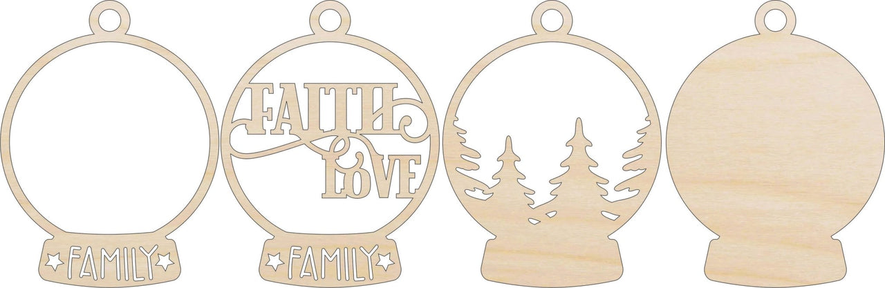Faith 3D Laser Cut Ornament – Baltic Birch Wood Craft Supplies | DIY Wood Ornament Kit RE22 - The Wood Shape Store