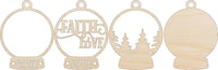Faith 3D Laser Cut Ornament – Baltic Birch Wood Craft Supplies | DIY Wood Ornament Kit RE22 - The Wood Shape Store