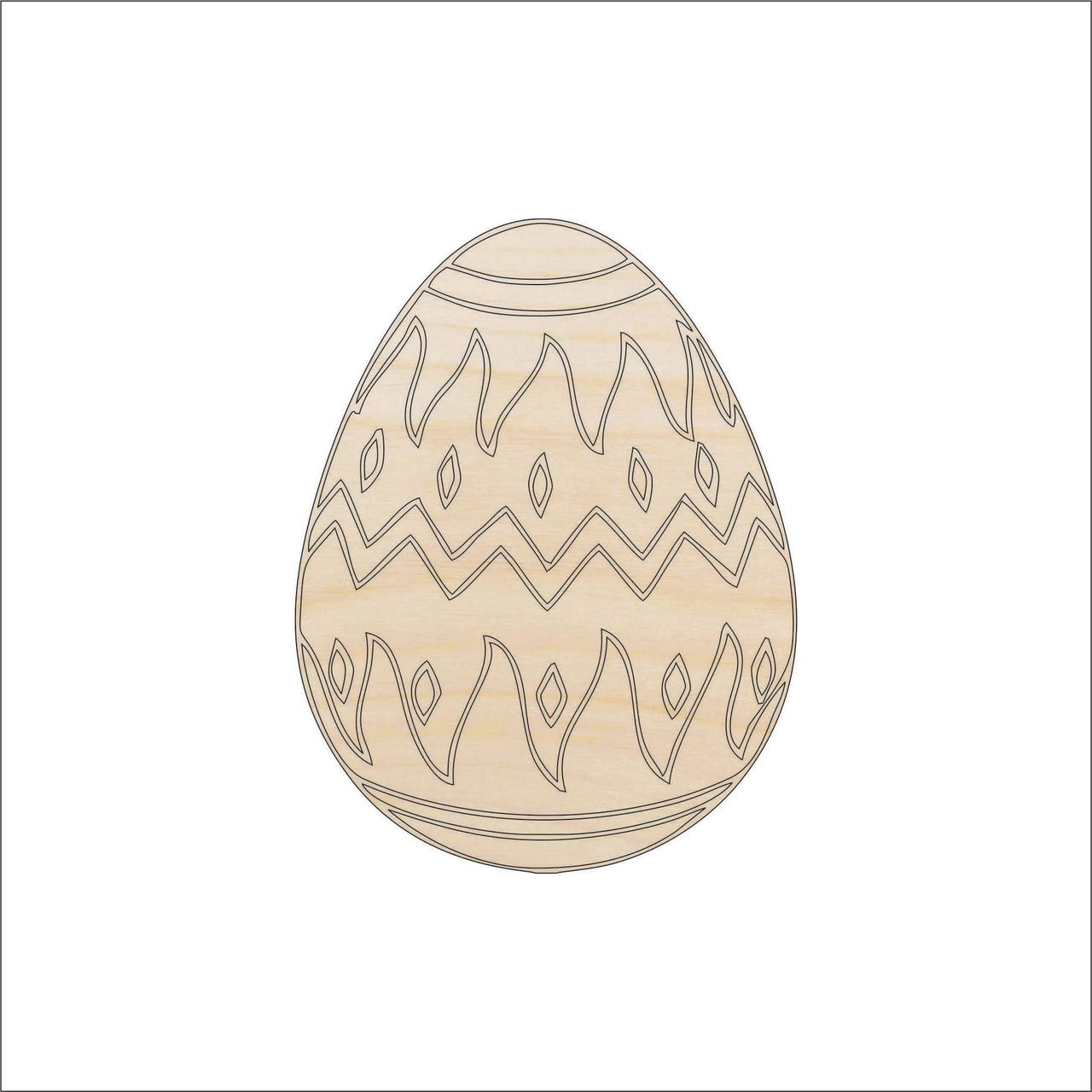 Easter Egg Wood Craft Shape - Laser Cut Baltic Birch Unfinished DIY Wood Art Supplies ESR11 - The Wood Shape Store
