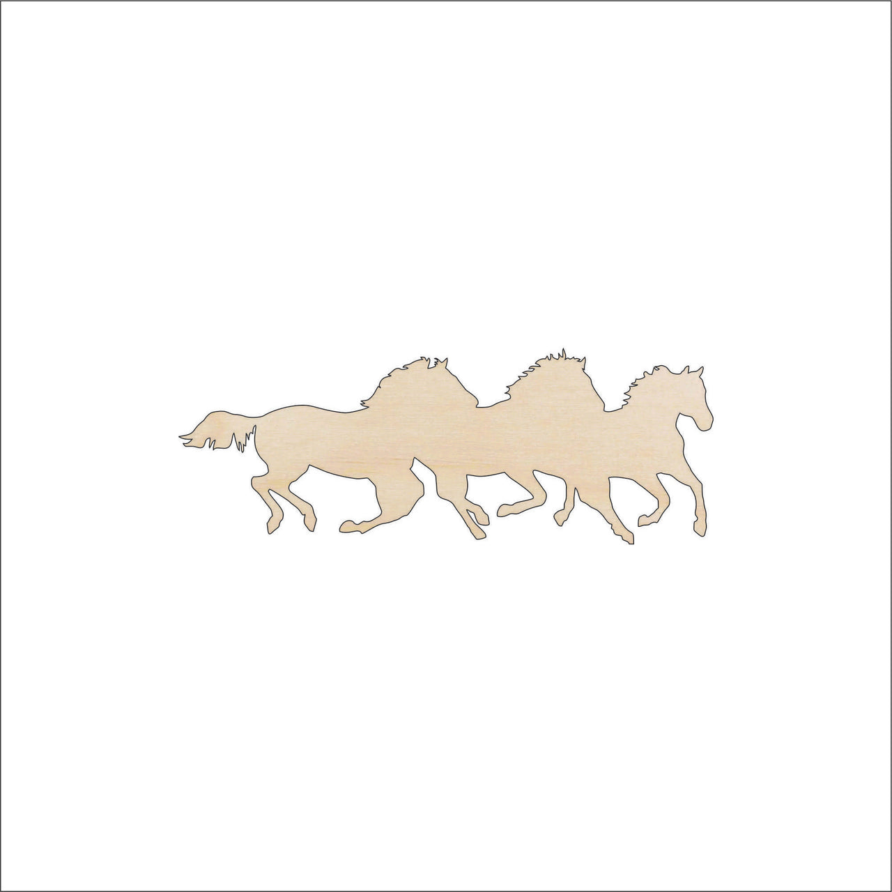 Horse Wood Craft Shape - Laser Cut Baltic Birch Unfinished DIY Wood Art Supplies HRS90 - The Wood Shape Store