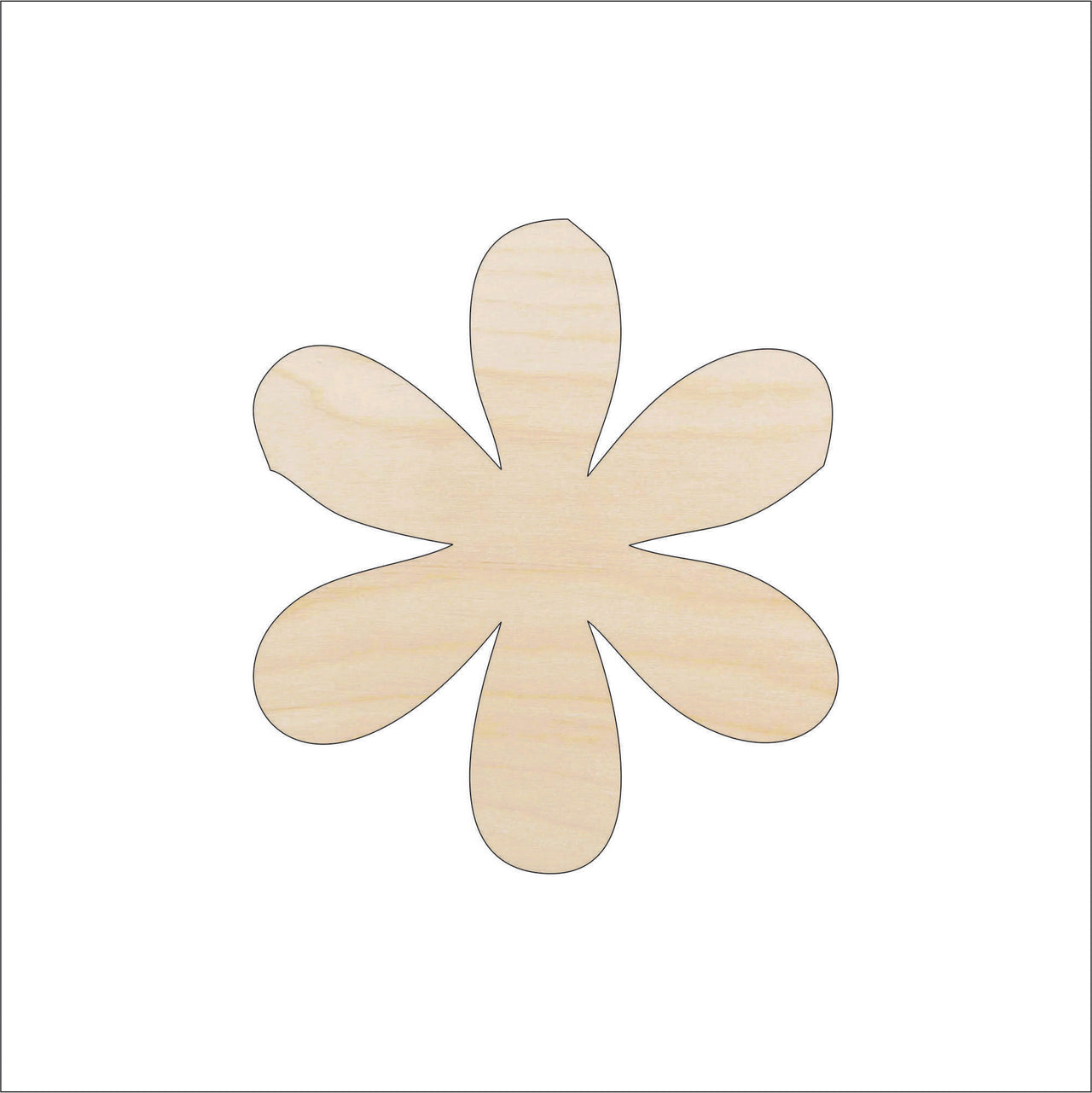 Flower Wood Craft Shape - Laser Cut Baltic Birch Unfinished DIY Wood Art Supplies FLR64 - The Wood Shape Store