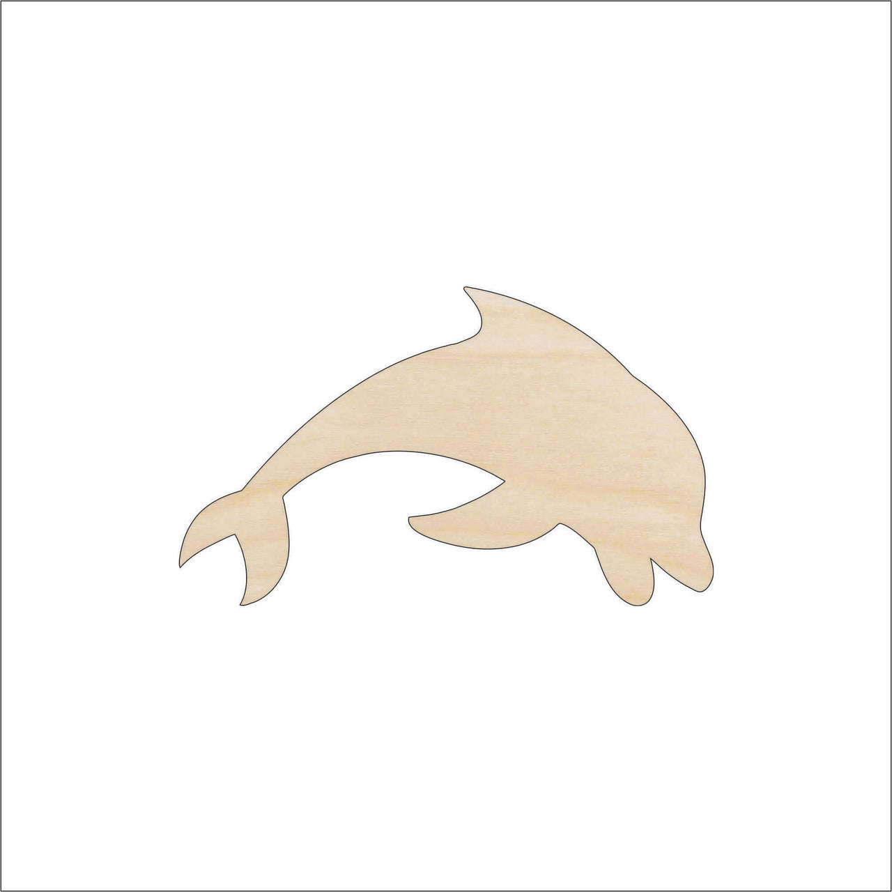 Dolphin Wood Craft Shape - Laser Cut Baltic Birch Unfinished DIY Wood Art Supplies SEA154 - The Wood Shape Store
