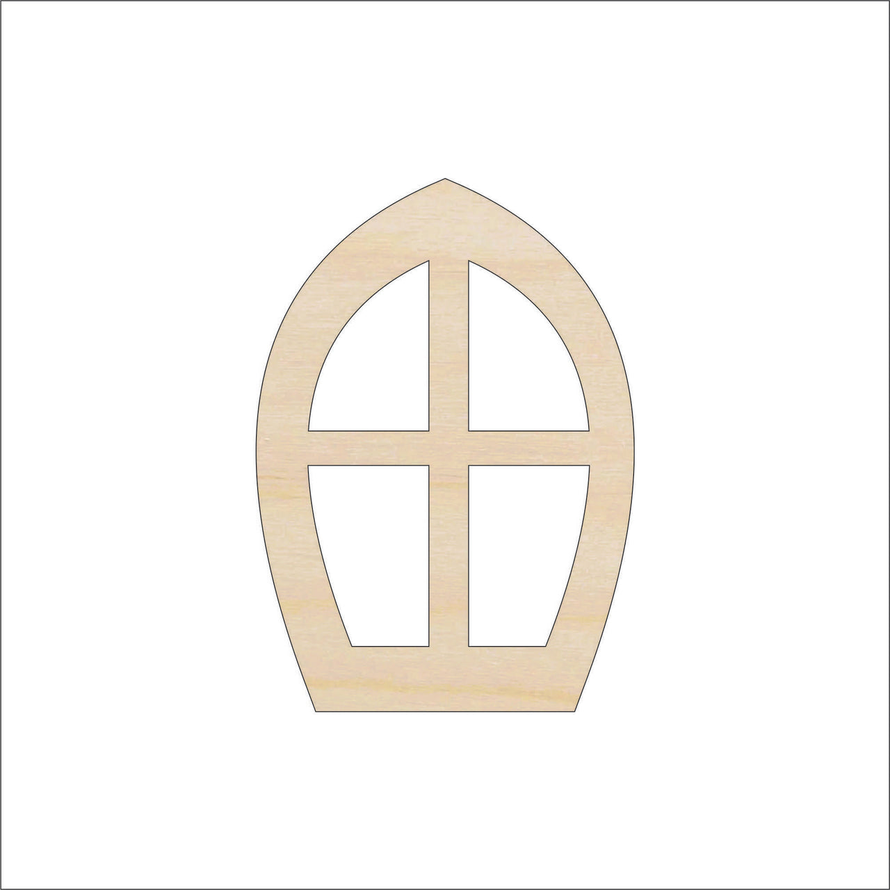 Window Wood Craft Shape – Laser Cut Baltic Birch Unfinished DIY Wood Art Supplies BLD134 - The Wood Shape Store