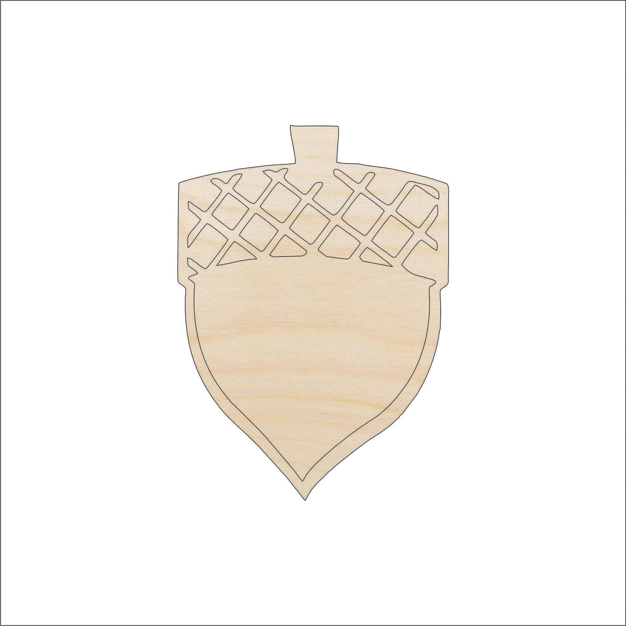 Acorn Wood Craft Shape - Laser Cut Baltic Birch Unfinished DIY Wood Art Supplies TRE100 - The Wood Shape Store