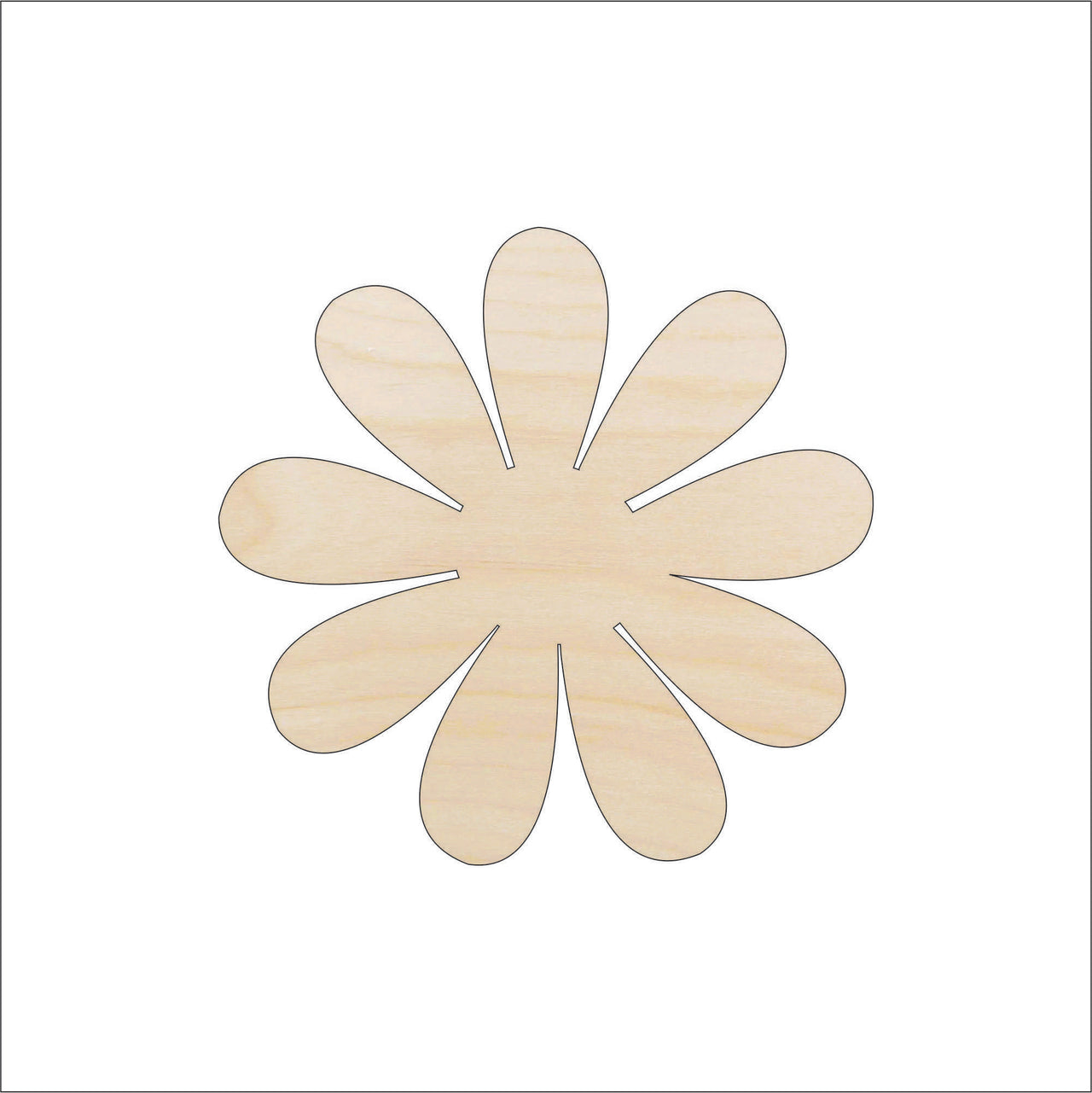 Flower Wood Craft Shape - Laser Cut Baltic Birch Unfinished DIY Wood Art Supplies FLR75 - The Wood Shape Store