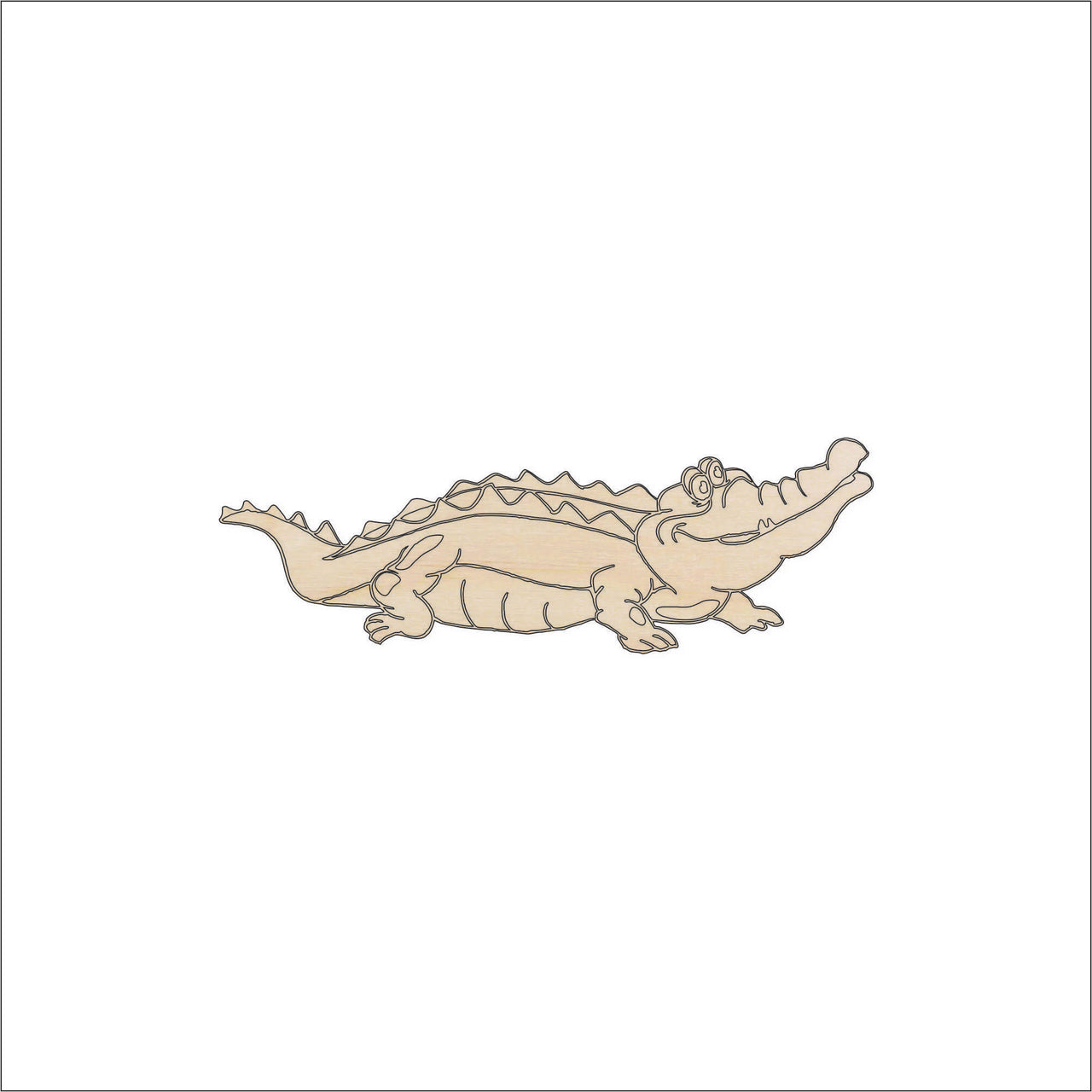 Alligator Wood Craft Shape - Laser Cut Baltic Birch Unfinished DIY Wood Art Supplies REP9 - The Wood Shape Store
