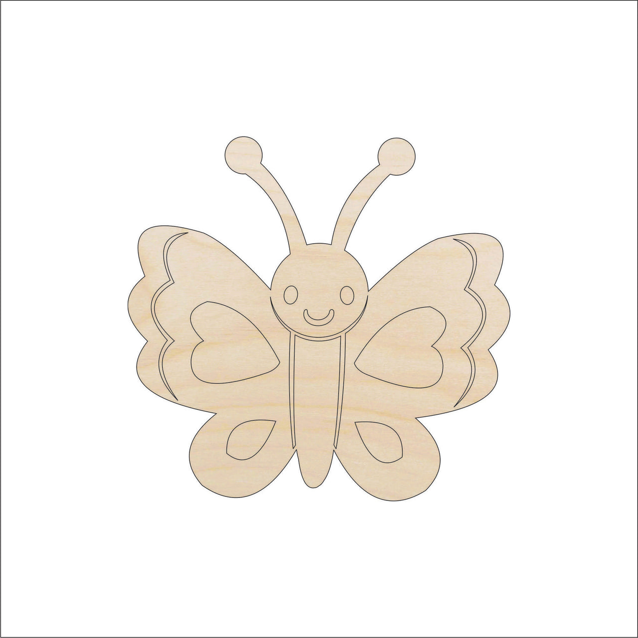 Butterfly Wood Craft Shape - Laser Cut Baltic Birch Unfinished DIY Wood Art Supplies BUG88 - The Wood Shape Store