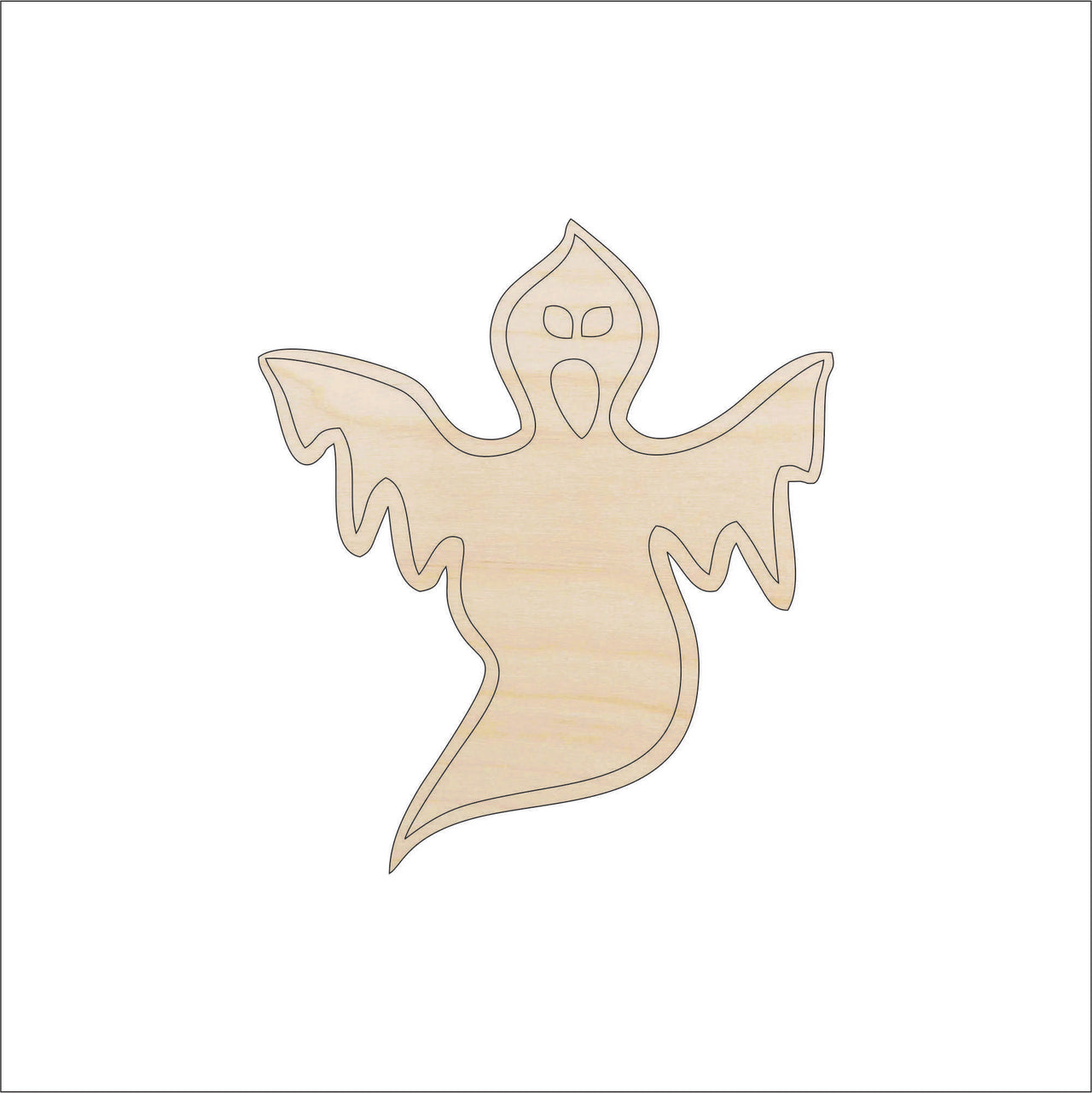 Ghost Wood Craft Shape - Laser Cut Baltic Birch Unfinished DIY Wood Art Supplies FAL170 - The Wood Shape Store