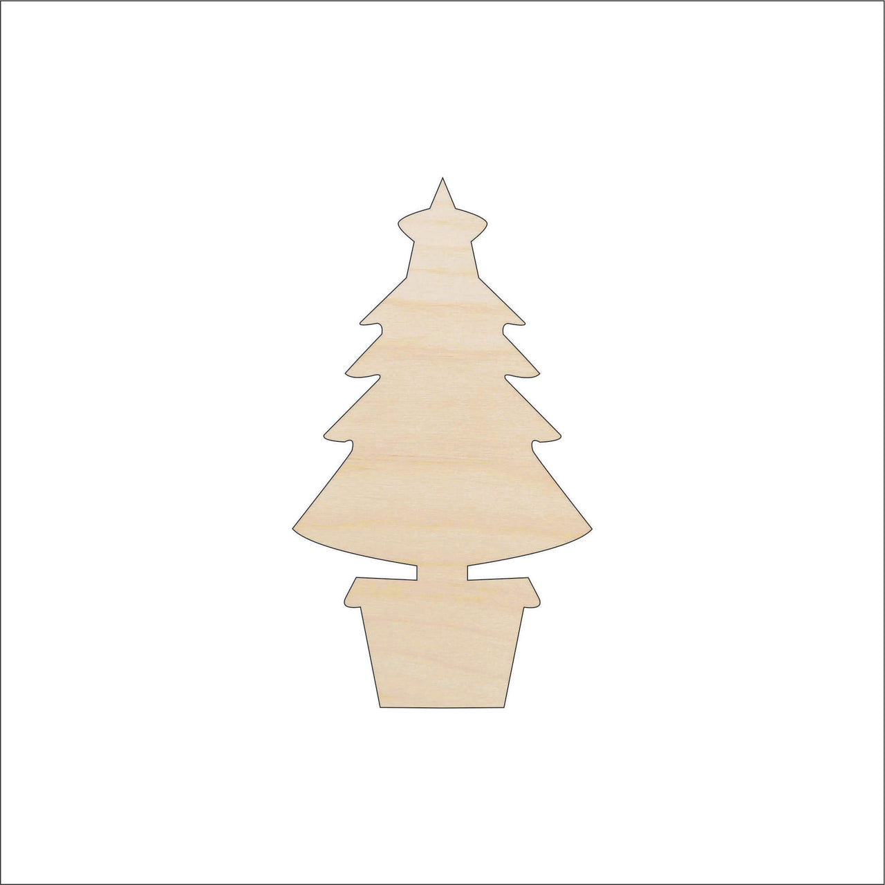 Tree Wood Craft Shape - Laser Cut Baltic Birch Unfinished DIY Wood Art Supplies XMS182 - The Wood Shape Store